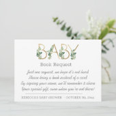 Book Request Baby shower Invitation Insert Card (Staand voorkant)