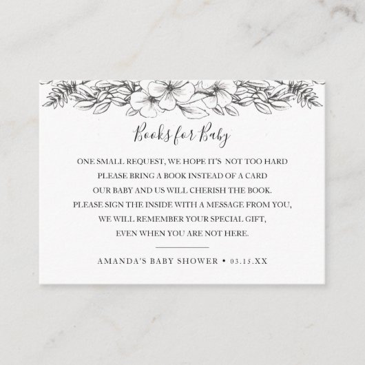 Book Request Baby shower Invitation Insert Card Informatiekaartje (Voorkant)
