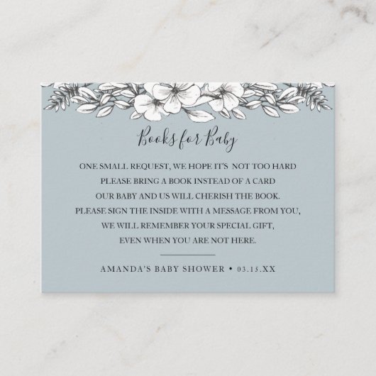 Book Request Baby shower Invitation Insert Card Informatiekaartje (Voorkant)