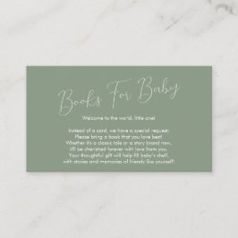 Book Request Baby Shower Sage Green Informatiekaartje