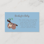 Book Request Card Cute Sloth Baby shower Blue boy Informatiekaartje (Voorkant)
