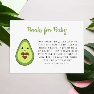 Book Request Card Kawaii Avocado Baby shower Cute Informatiekaartje
