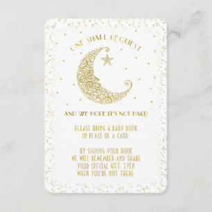 Book Request Twinkle Little Star Baby shower Gold Informatiekaartje