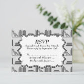 Book Shelf Design Bar Mitzvah RSVP Kaartje (Staand voorkant)
