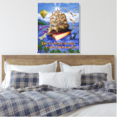 Book Ship Ocean Scene met Emily Dickinson Quote Canvas Afdruk (Insitu (Slaapkamer))