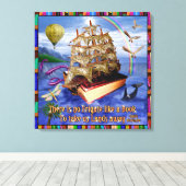 Book Ship Ocean Scene met Emily Dickinson Quote Canvas Afdruk (Insitu (Houten vloer))
