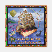Book Ship Ocean Scene met Emily Dickinson Quote Magneet (Voorkant)