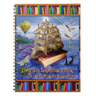 Book Ship Ocean Scene met Emily Dickinson Quote Notitieboek