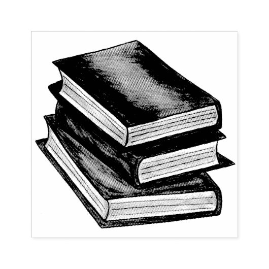 Book Stack Library Leading Literacy Education Rubberstempel (Afrduk)