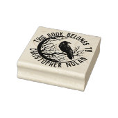 Book Stamp With Name And Raven For Man Rubberstempel (Stempel)