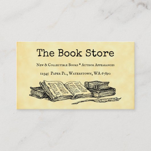 Book Store Custom Customer Discount Kaart Visitekaartje (Voorkant)