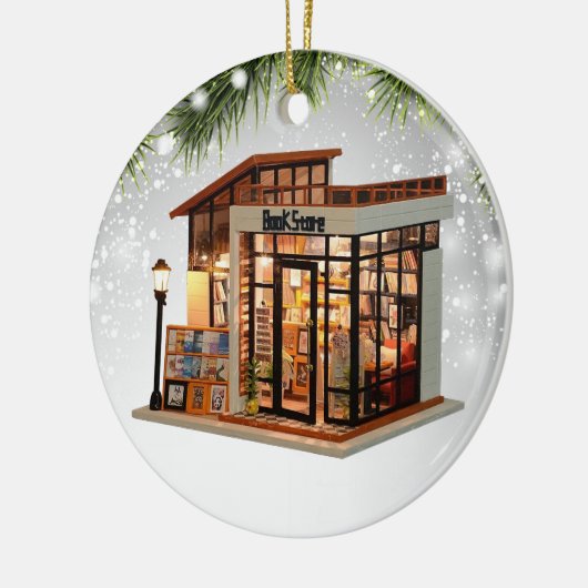 Book Store Librarian Bookworm Writer Reader Keramisch Ornament (Links)