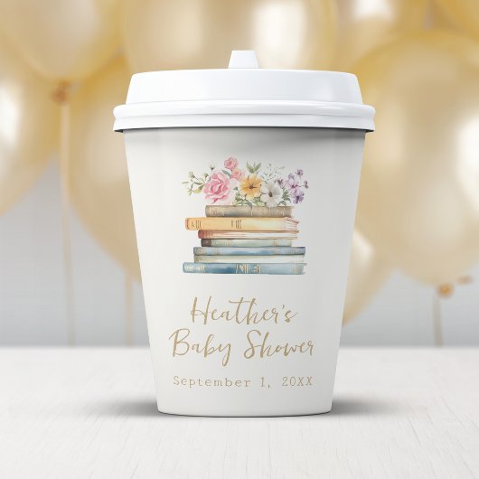 Book Theme Baby Shower Paper Cups Papieren Bekers