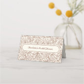 Book Theme Floral Brown Bridal Shower Plaatskaartje (Achterkant)