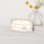 Book Theme Floral Brown Bridal Shower Plaatskaartje (Voorkant)