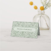 Book Theme Floral Sage Green Bridal Shower Plaatskaartje (Achterkant)