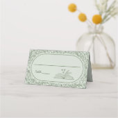 Book Theme Floral Sage Green Bridal Shower Plaatskaartje (Voorkant)