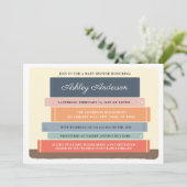 Book Theme Library Baby shower Invitation Kaart (Staand voorkant)