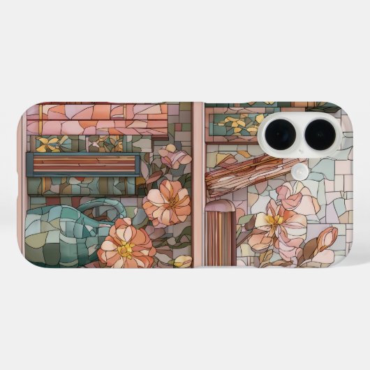 Book Theme Stained Glass Phone Case (Achterkant (horizontaal))