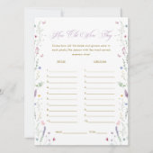 Book themed Bridal Shower Age Guessing Game Card Kaart (Voorkant)