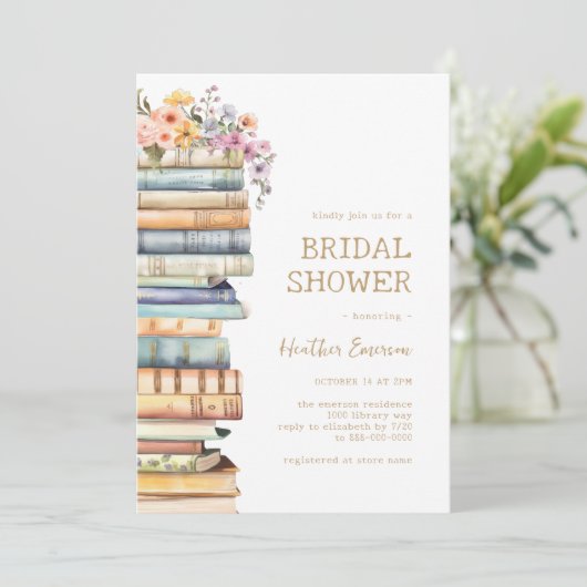 Book Themed Bridal Shower Kaart (Staand voorkant)