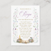 Book themed Bridal Shower Recipe Request Informatiekaartje (Voorkant)