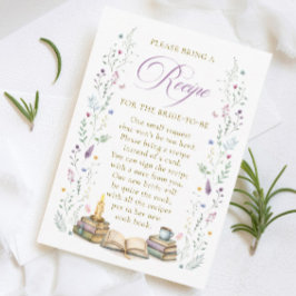 Book themed Bridal Shower Recipe Request Informatiekaartje