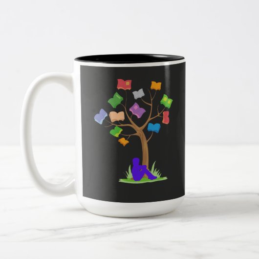 Book Tree- Library  Tweekleurige Koffiemok (Links)