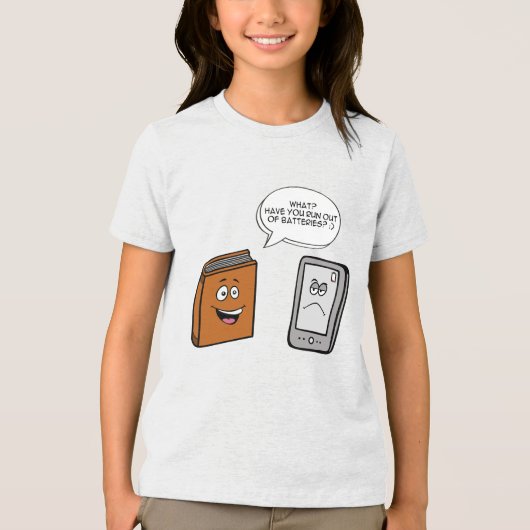 Book vs eBook Tri-Blend Shirt (Voorkant)