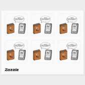 Book vs eBook Vierkante Sticker (Vel)