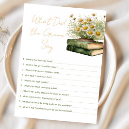 book What Did the Groom Say Bridal Shower Game Informatiekaartje