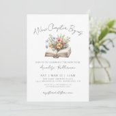 Book Wildflower New Chapter Bridal Shower Kaart (Staand voorkant)