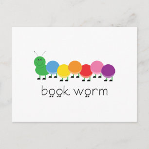 Book Worm Caterpaal Briefkaart