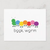 Book Worm Caterpaal Briefkaart (Voorkant)