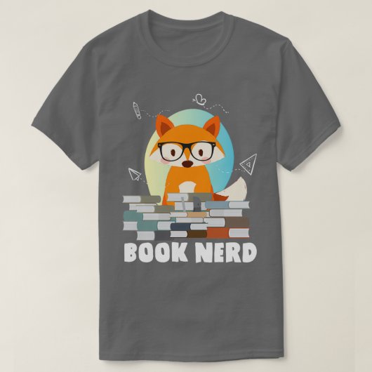 Book Worm Fox Library Librarian Reading Lover Gift T-shirt (Design voorkant)