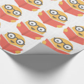 Book Worm Geek Cute Emoji Cadeaupapier (Hoek)