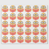 Book Worm Geek Cute Emoji Cadeaupapier (Vlak)
