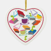 Book Worm Heart Ornament (Voorkant)