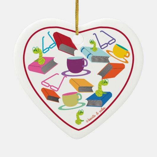 Book Worm Heart Ornament (Achterkant)