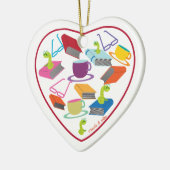 Book Worm Heart Ornament (Links)