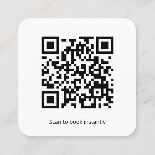 Book Your Next Appointment QR Code Vierkante Visitekaartje (Achterkant)
