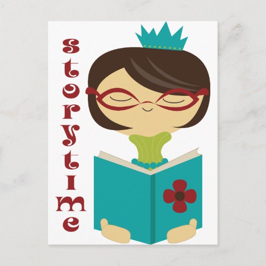 Bookachtig Storytime lezen Lady Librarian Gift Briefkaart (Voorkant)
