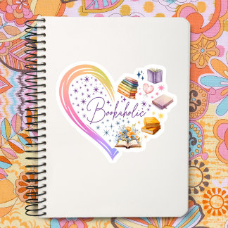 Bookaholic, citaat boekenwurm lezer sticker