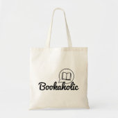 Bookaholic Funny Text Bookworm Book Lover Reading Tote Bag (Voorkant)