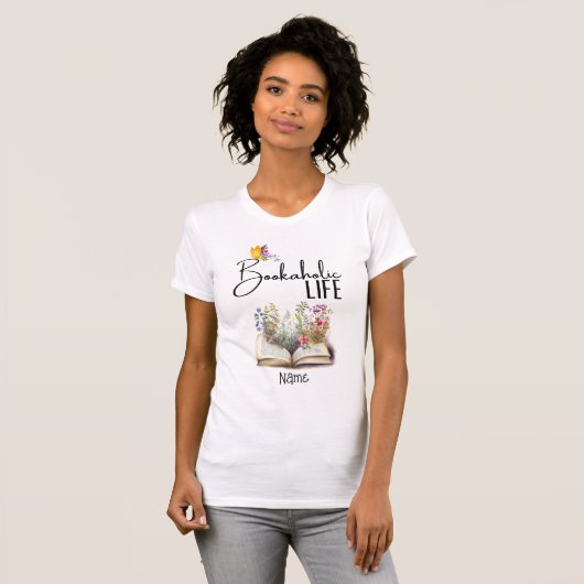 Bookaholic Leven Leuk Trendy Boek Liefhebbers T-shirt (Voorkant volledig)