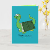 Bookasaurus - Funny Dinosaur Boek Kaart (Gele Bloem)