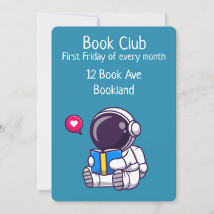 Bookclub astronaut groepsboeksessie uitnodiging