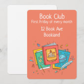 Bookclub fantasty-groepsvergaderingsuitnodiging kaart (Voorkant / Achterkant)