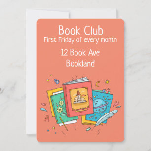 Bookclub fantasty-groepsvergaderingsuitnodiging kaart