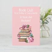 Bookclub romantische groepsvergaderingsuitnodiging kaart (Staand voorkant)